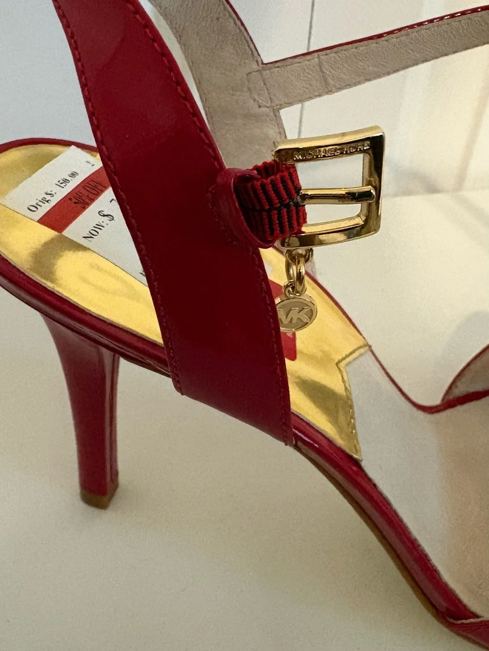 MICHAEL KORS Red Patent Slingback Heels, Size 10, NWT